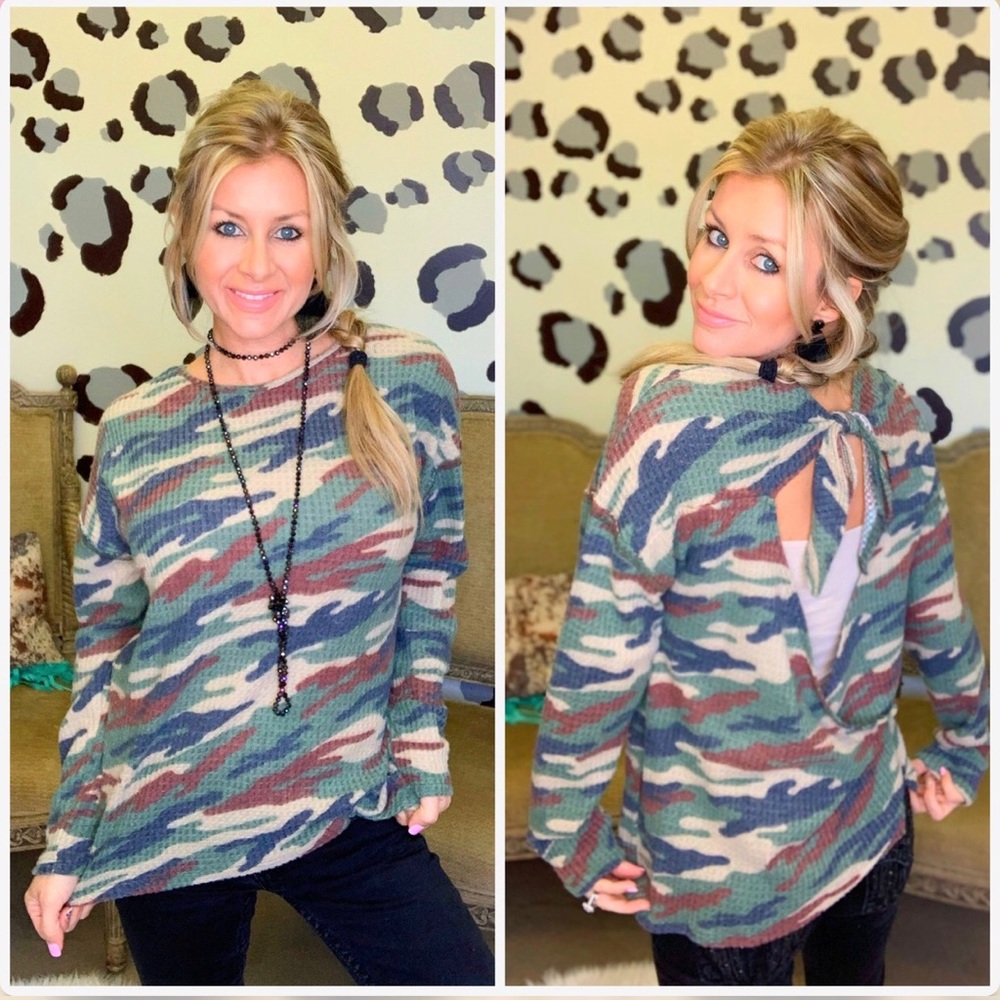🆕Camo open back long sleeve